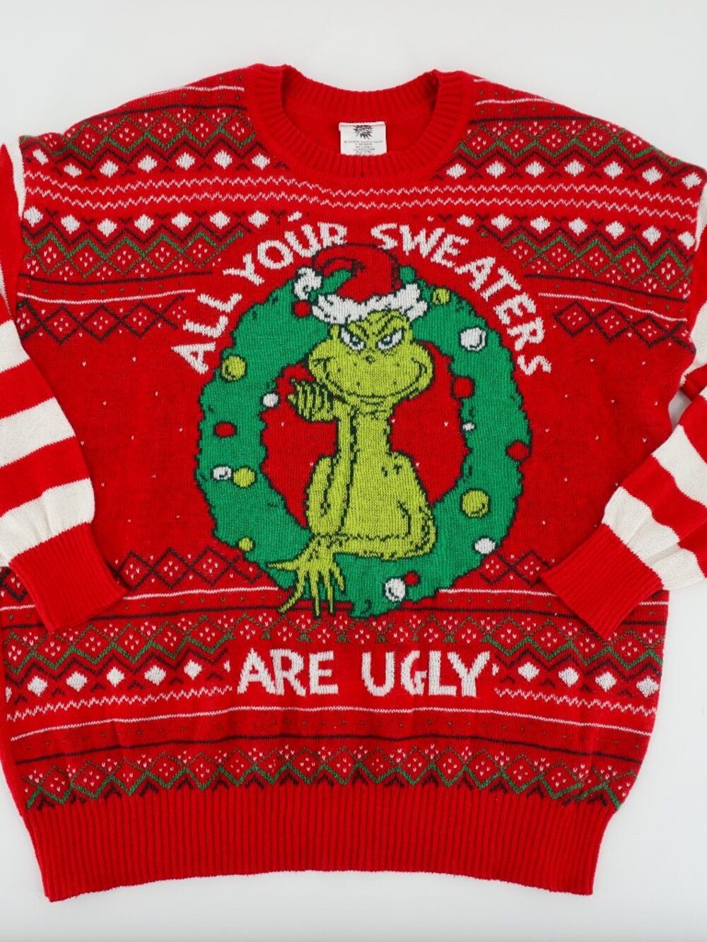Share The GRINCH 'All Your Sweaters Are Ugly" Christmas Sweater Unisex Size XL